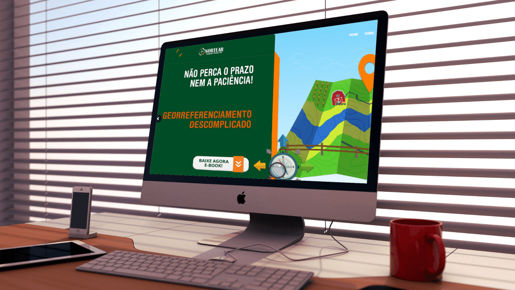 desenvolvimento de website para Nortear Topografia, Empresa de Varginha-MG