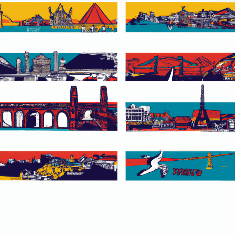 illustration of a city, paris, london, san francisco, Moscou, Brsília, Belo Hoizonte, Rio de Janeiro, São Paulo, Barcelona, Lisboa, Amsterdam, Berlim, Nova York, Los Angeles, modern design, for the web, 4k, high resolution, trending in old school style